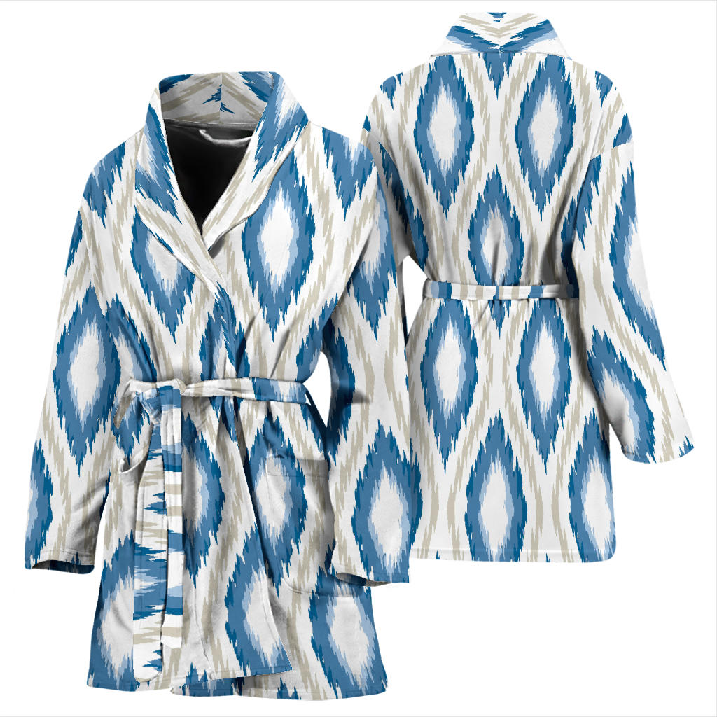 Ikat Pattern Print Design 02 Women Bathrobe