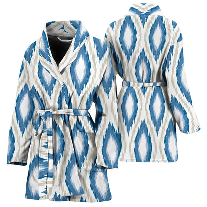 Ikat Pattern Print Design 02 Women Bathrobe