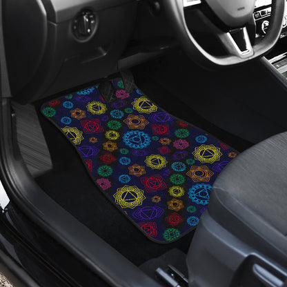 Chakra Colorful Print Pattern Car Floor Mats Front Back
