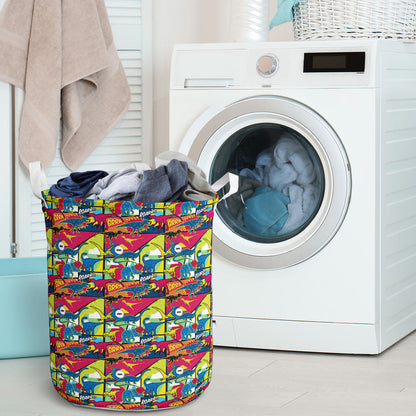 Dinosaur Comic Pop Art Style Laundry Basket