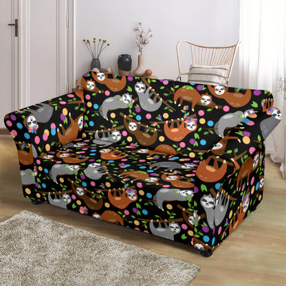 Sloth Print Design LKS306 Loveseat Couch Slipcover