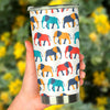 Elephant Colorful Print Pattern Tumbler