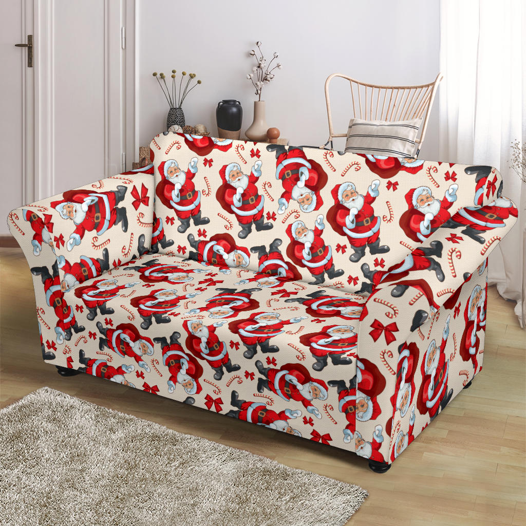 Santa Christmas Themed Print Design LKS302 Loveseat Couch Slipcover