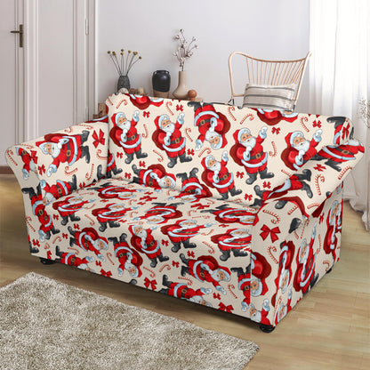 Santa Christmas Themed Print Design LKS302 Loveseat Couch Slipcover