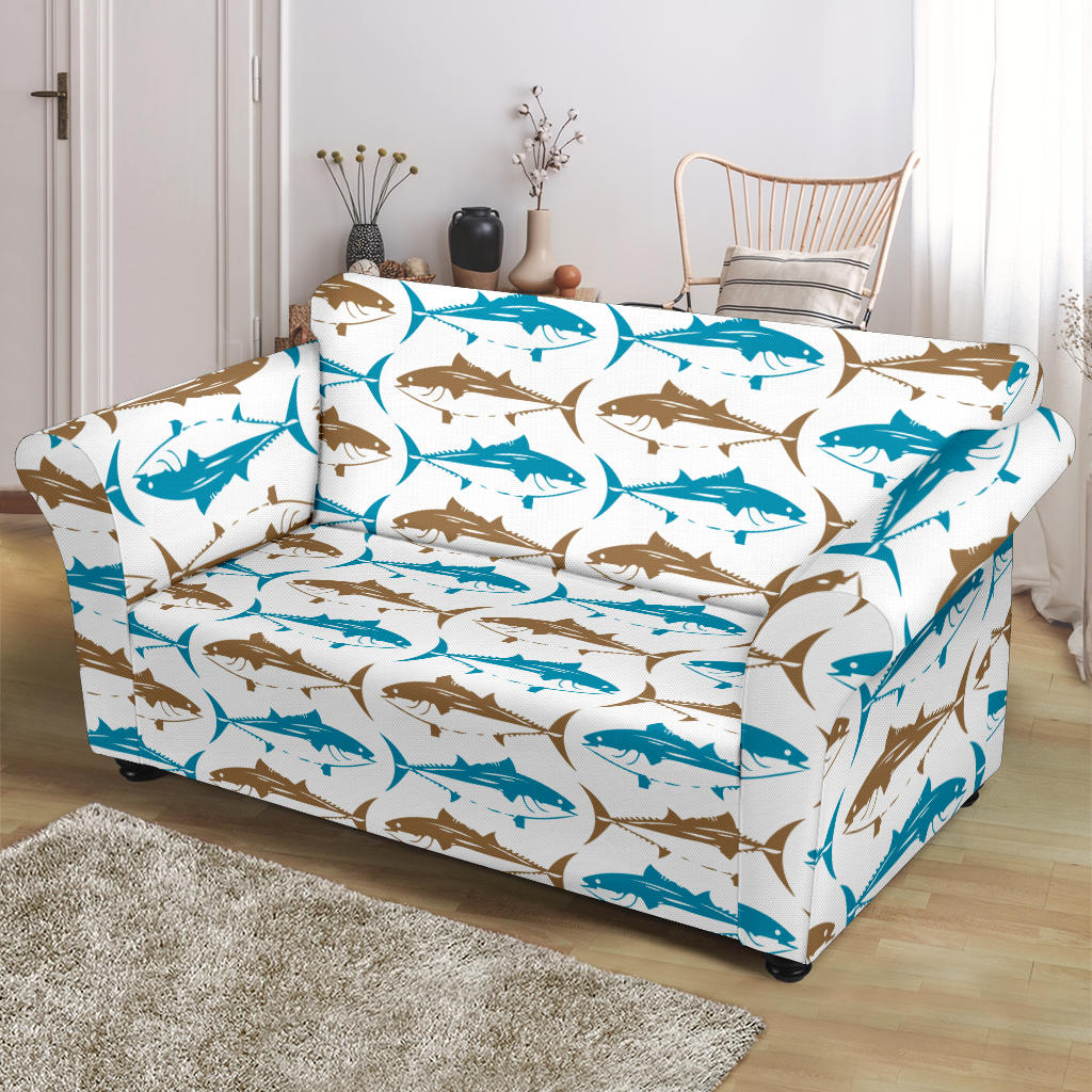 Tuna Fish Print Design LKS301 Loveseat Couch Slipcover