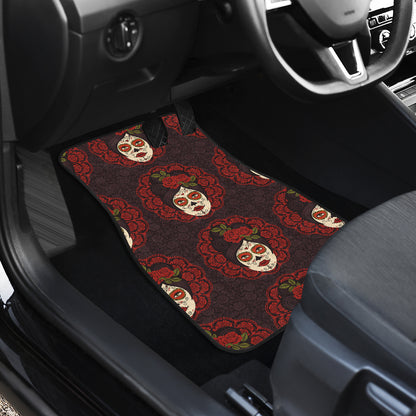Day of the Dead Mexican Girl Car Floor Mats Front Back