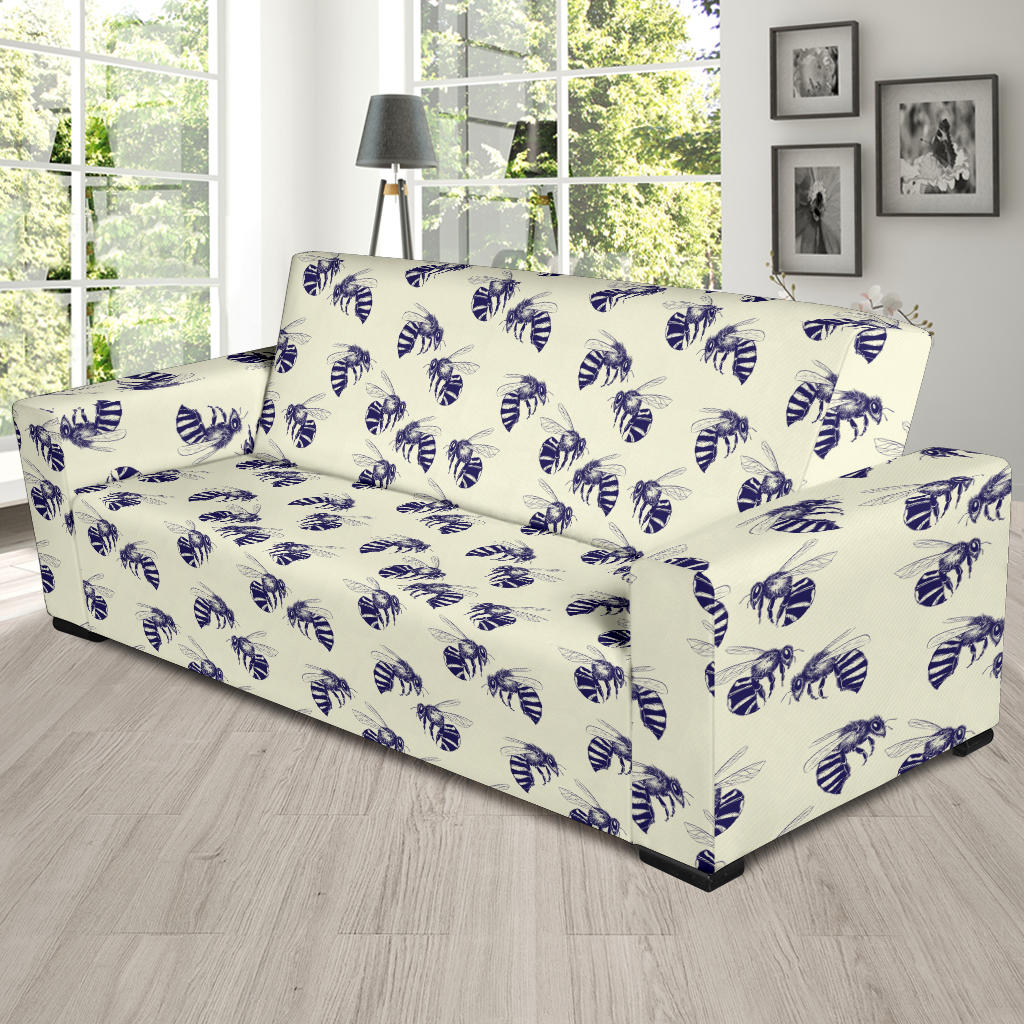 Bee Pattern Print Design 02 Sofa Slipcover