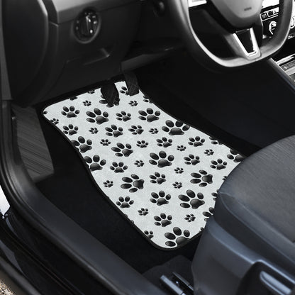 Paw Themed Print Car Floor Mats Front Back