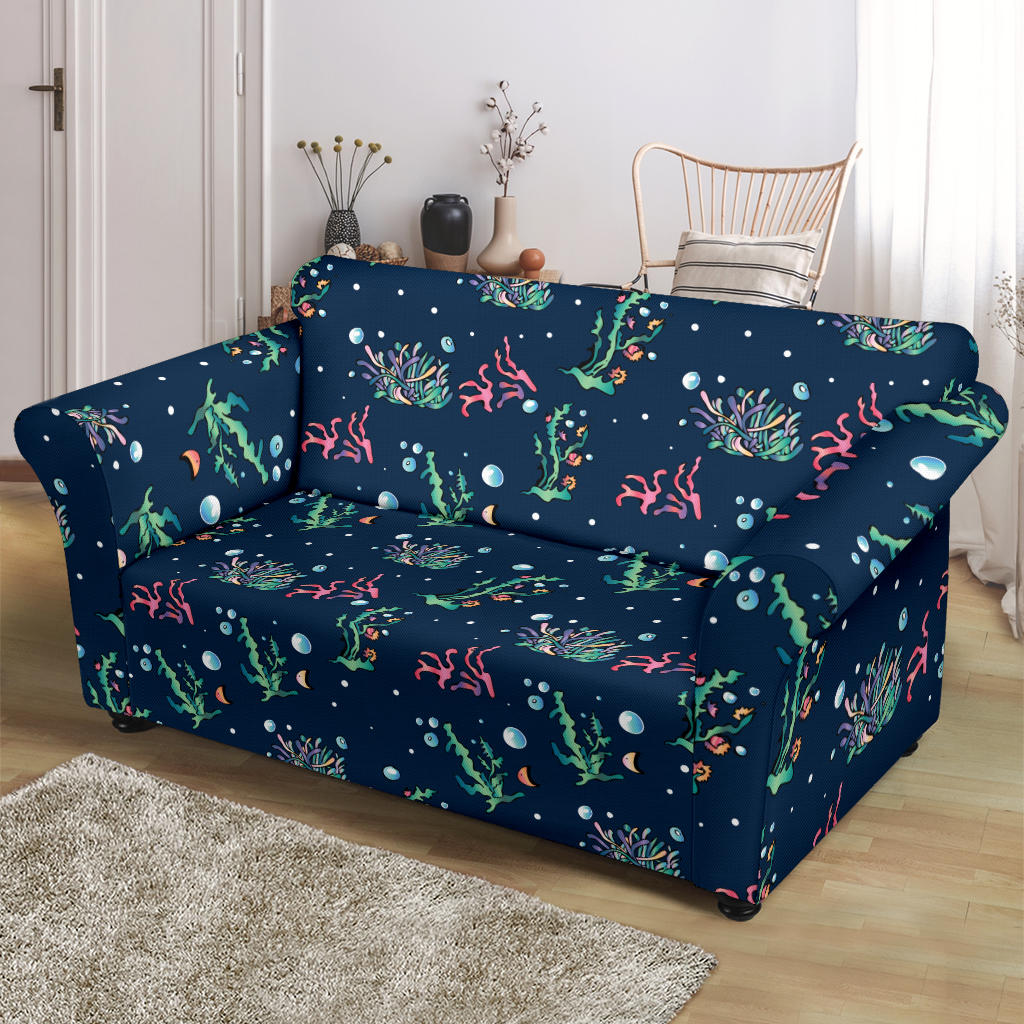 Seaweed Print Design LKS306 Loveseat Couch Slipcover