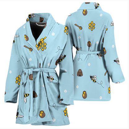 Honey Bee Print Design LKS307 Women Bathrobe