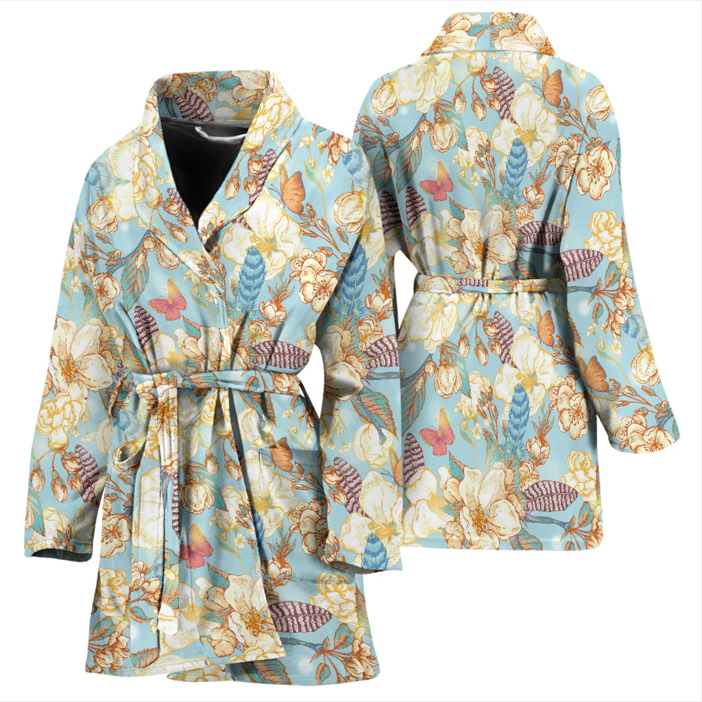 Summer Floral Print Design LKS302 Women Bathrobe