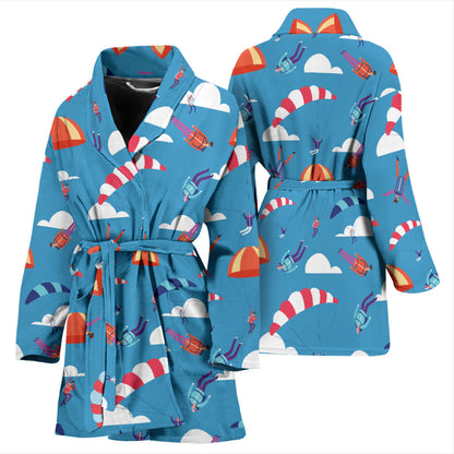Skydiving Pattern Print Design 03 Women Bathrobe