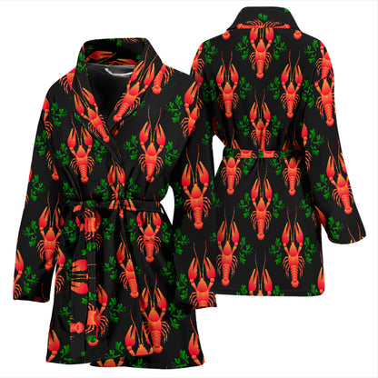 Lobster Print Design LKS403 Women Bathrobe