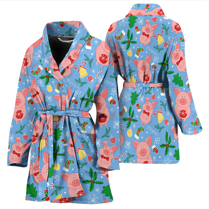 Pig Print Design LKS404 Women Bathrobe