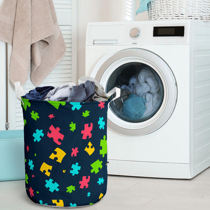 Autism Awareness Colorful Design Print Laundry Basket
