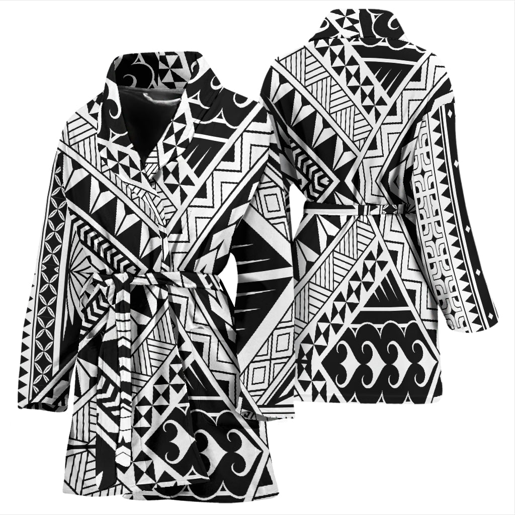 Samoan Tattoo Style Print Design LKS307 Women Bathrobe