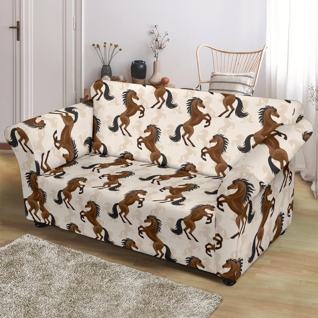 Horse Print Design LKS308 Loveseat Couch Slipcover