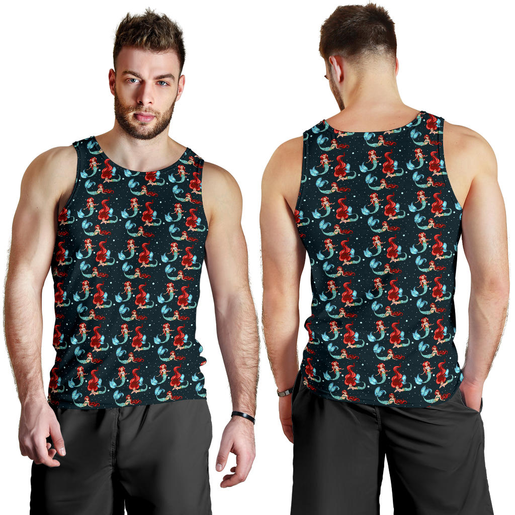 Mermaid Girl Themed Design Print Men Tank Top