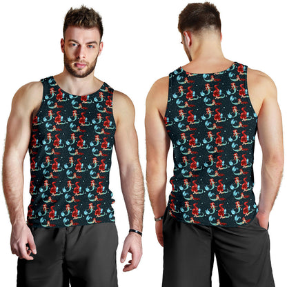 Mermaid Girl Themed Design Print Men Tank Top
