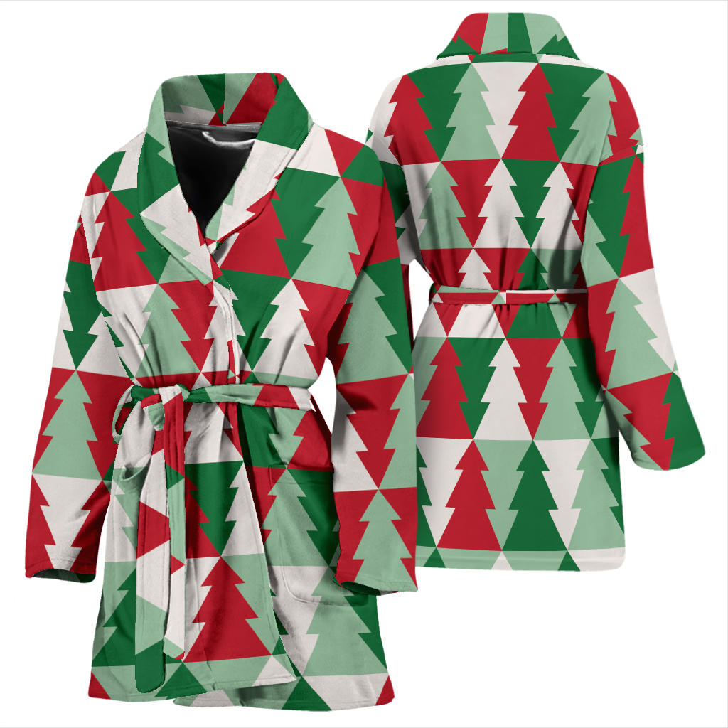 Christmas Tree Pattern Print Design 01 Women Bathrobe