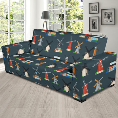 Windmill Pattern Print Design 04 Sofa Slipcover
