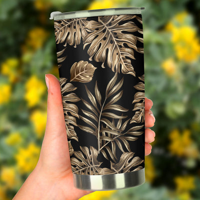 Brown Tropical Palm Leaves Tumbler