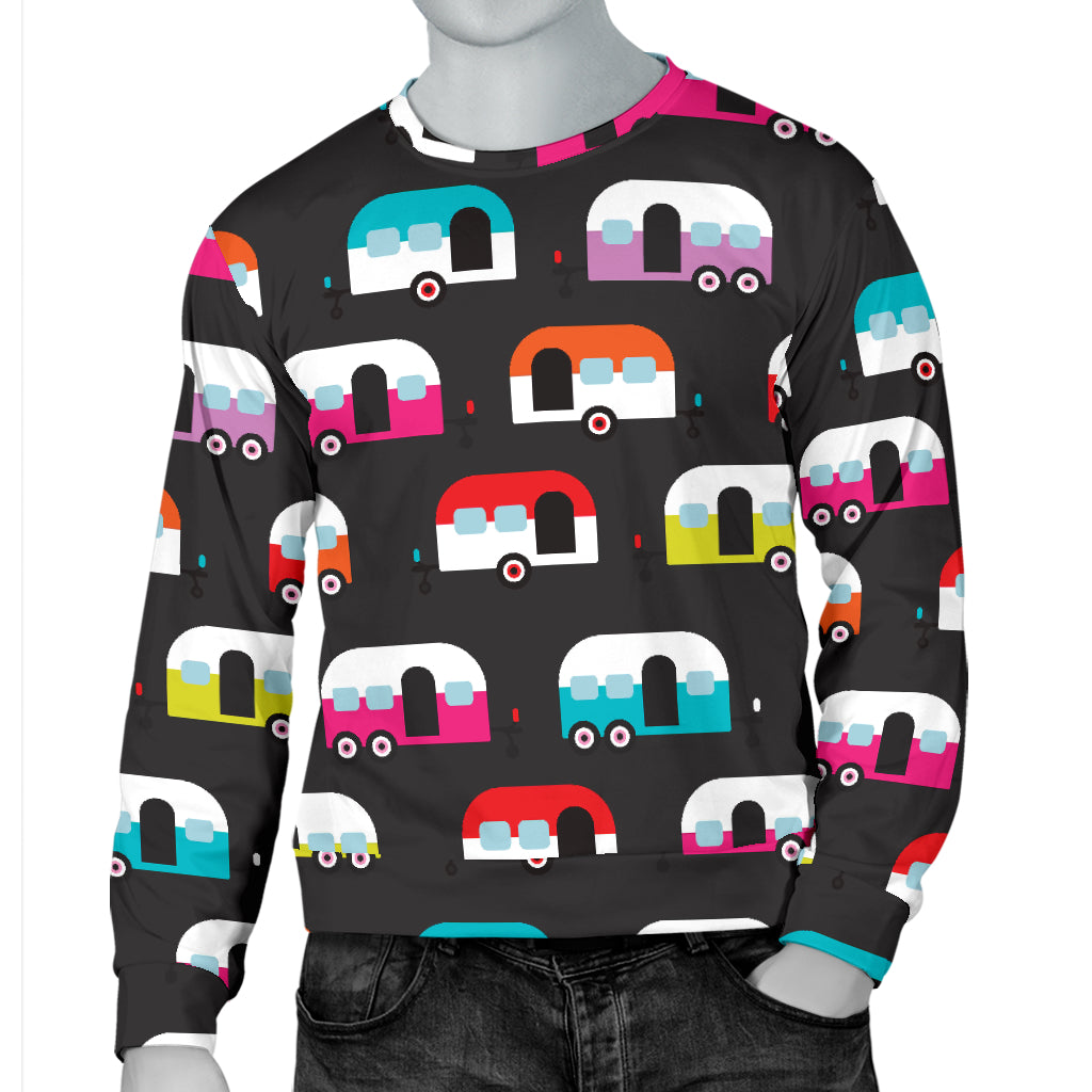 Camper Caravan Pattern Men Long Sleeve Sweatshirt