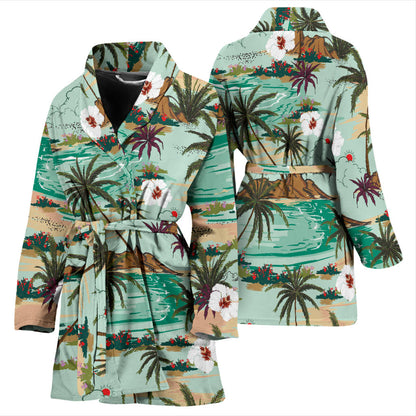Pacific island Pattern Print Design A03 Women Bathrobe