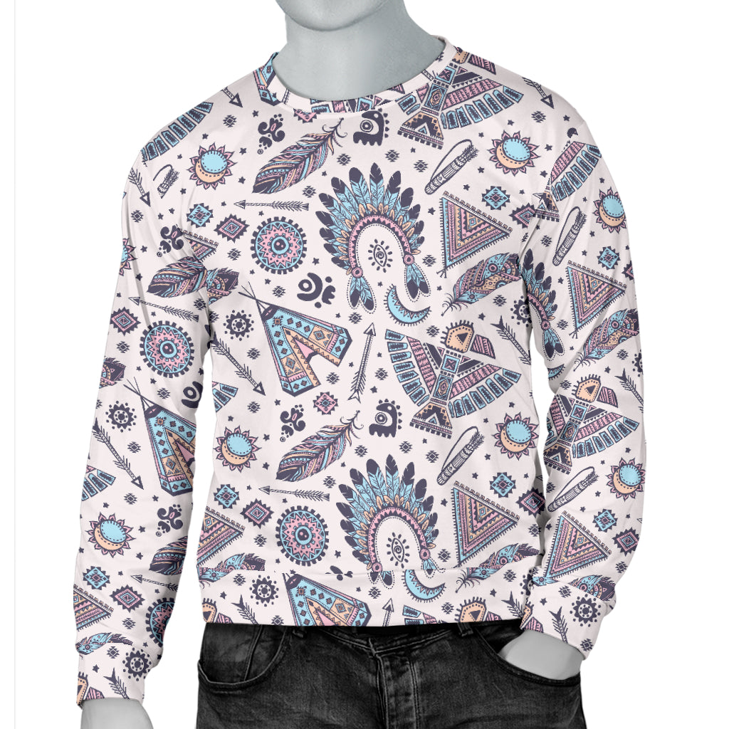 Eagles Native American Indian Symbol Men Long Sleeve Sweatshirt