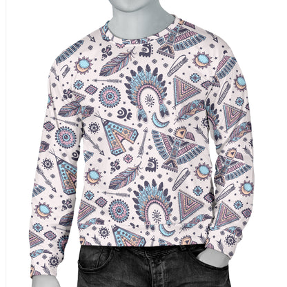 Eagles Native American Indian Symbol Men Long Sleeve Sweatshirt