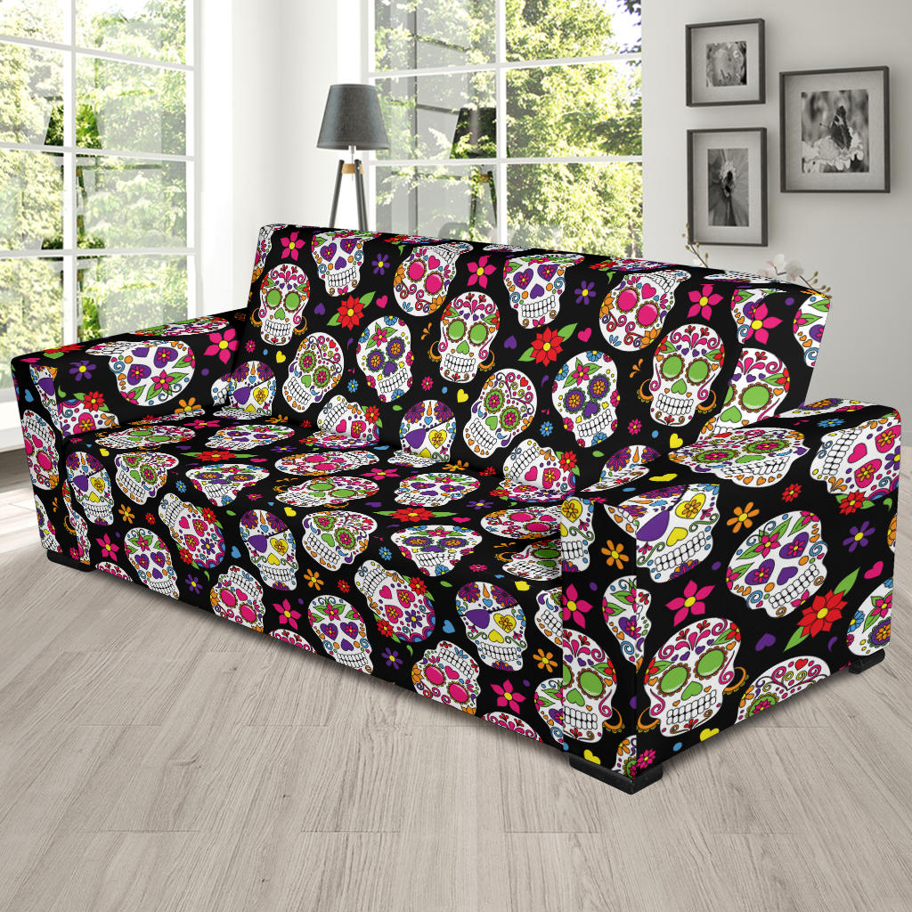 Sugar Skull Print Design LKS302 Sofa Slipcover