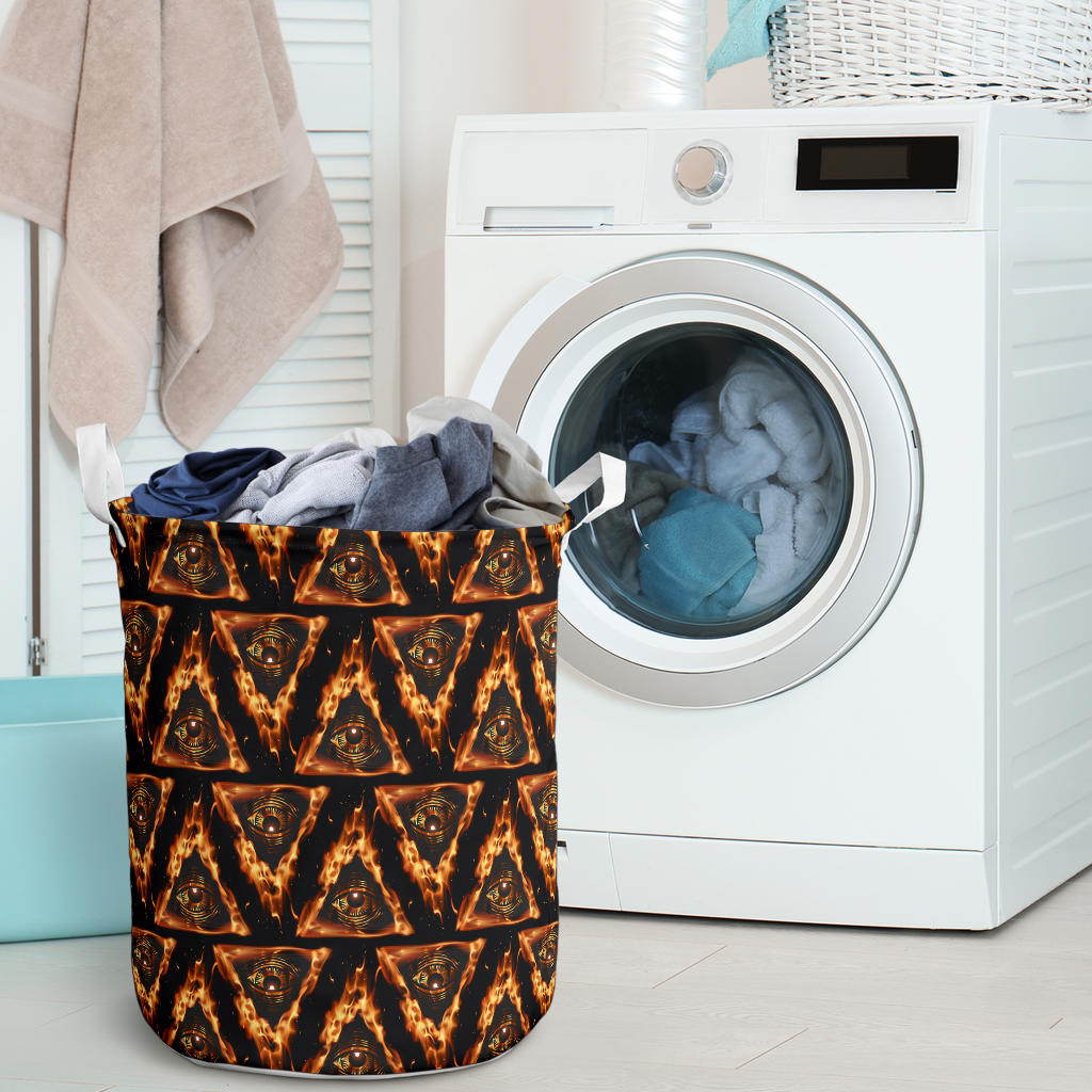 Eye of Horus in Flame Print Laundry Basket