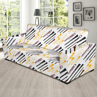 Clarinet Pattern Print Design 01 Sofa Slipcover