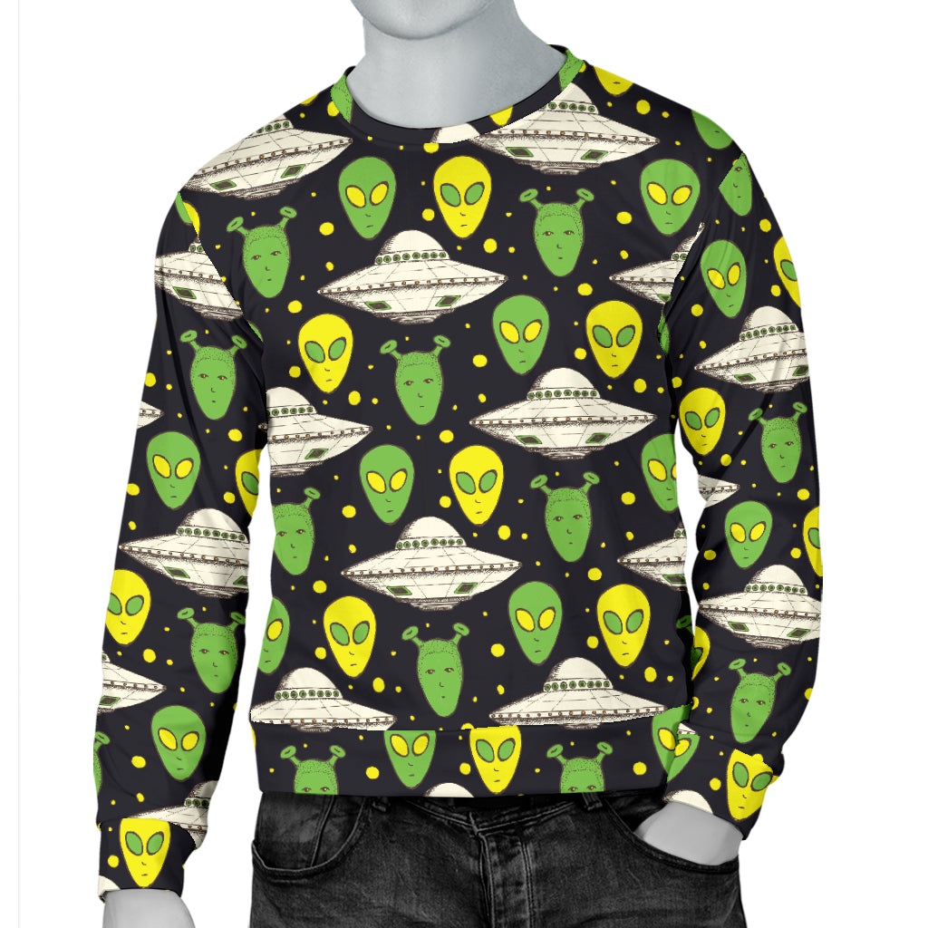 Alien UFO Pattern Men Long Sleeve Sweatshirt