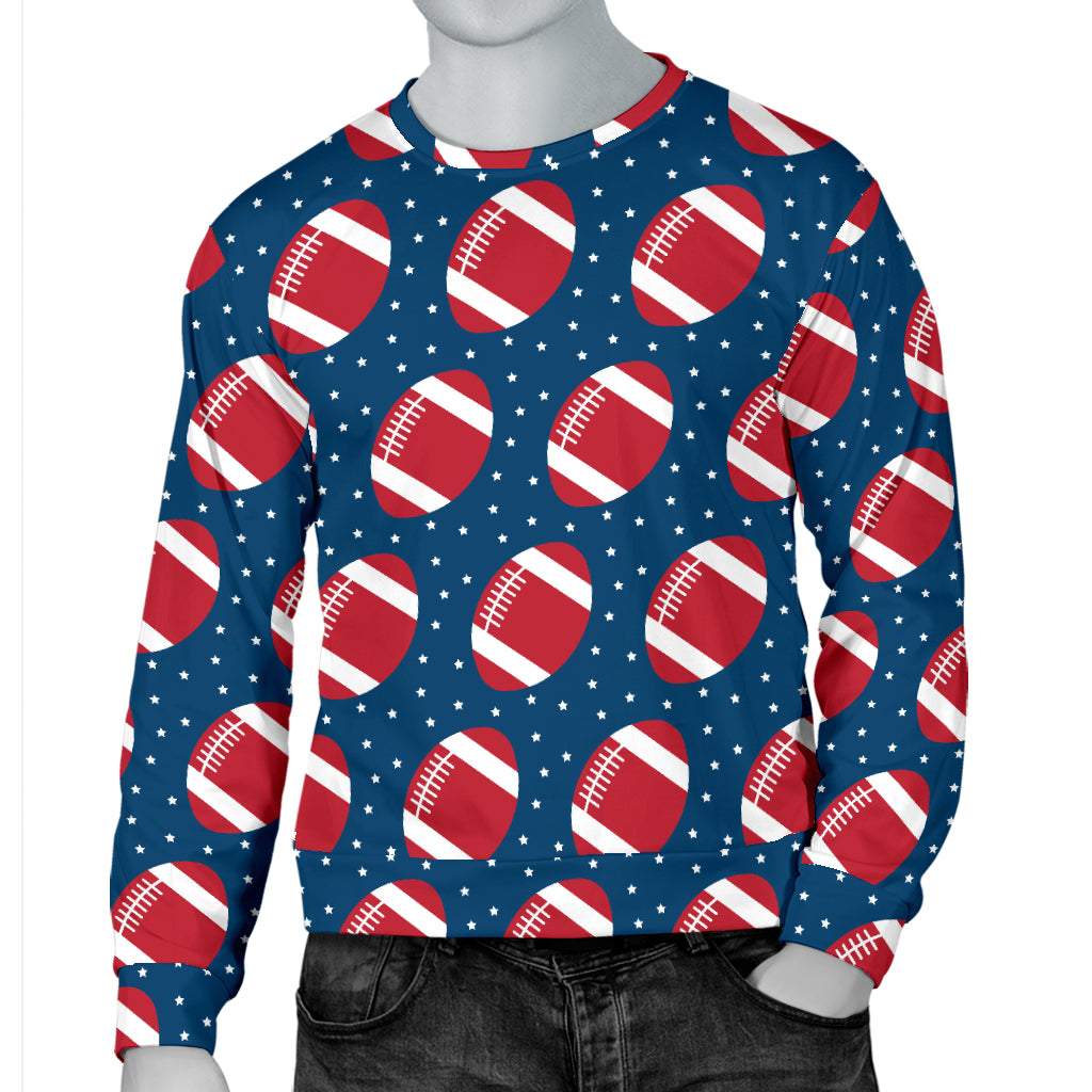 American Football Star Design Pattern Men Long Sleeve Sweatshirt