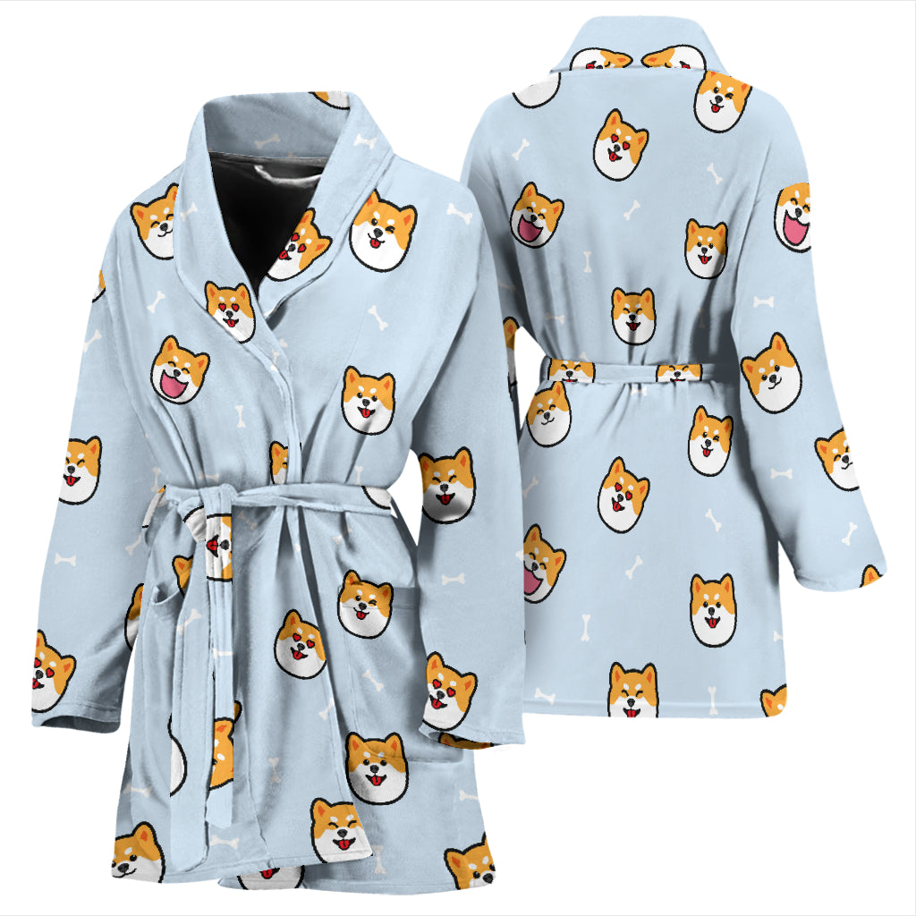 Shiba Inu Print Design LKS3012 Women Bathrobe