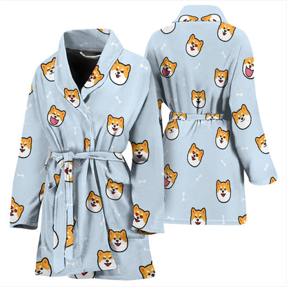 Shiba Inu Print Design LKS3012 Women Bathrobe