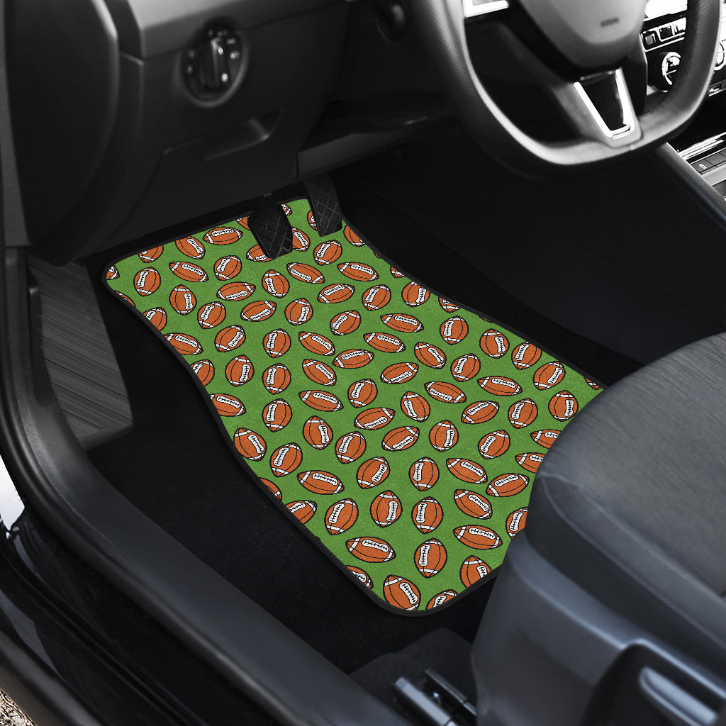 American Football on Green Design Car Floor Mats Front Back