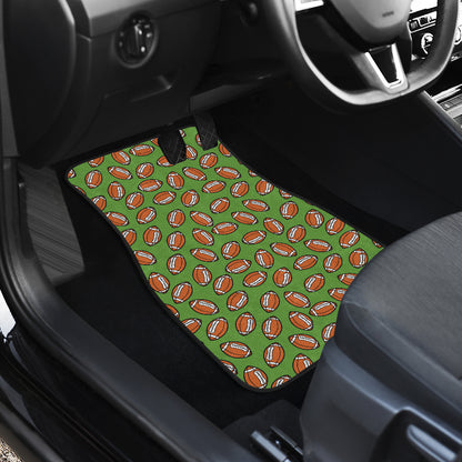 American Football on Green Design Car Floor Mats Front Back