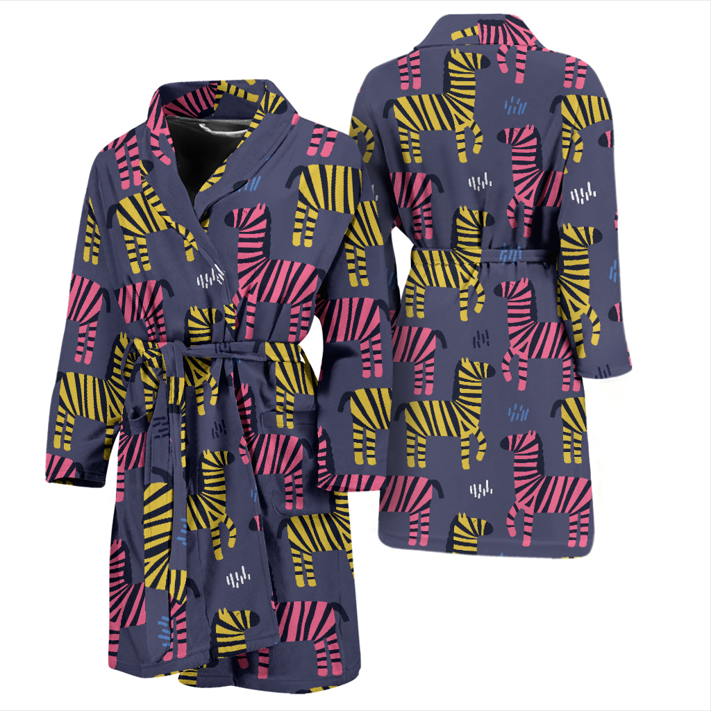 Zebra Print Design LKS303 Men Bathrobe