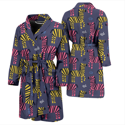 Zebra Print Design LKS303 Men Bathrobe