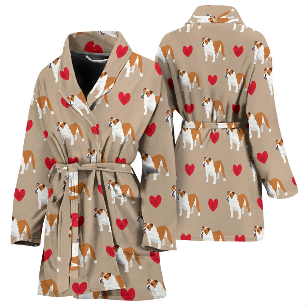 Bulldogs Pattern Print Design 02 Women Bathrobe