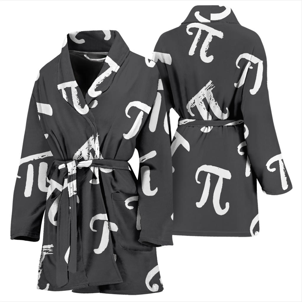 Pi Day Pattern Print Design A02 Women Bathrobe