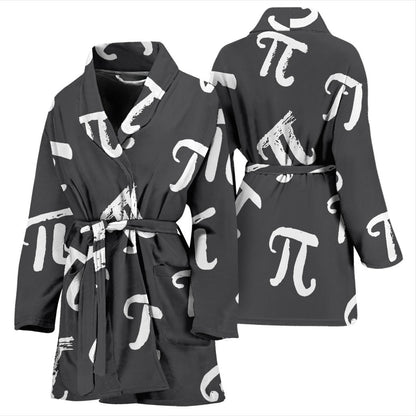 Pi Day Pattern Print Design A02 Women Bathrobe