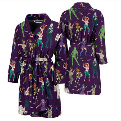 Creepy Zombie Print Design LKS302 Men Bathrobe