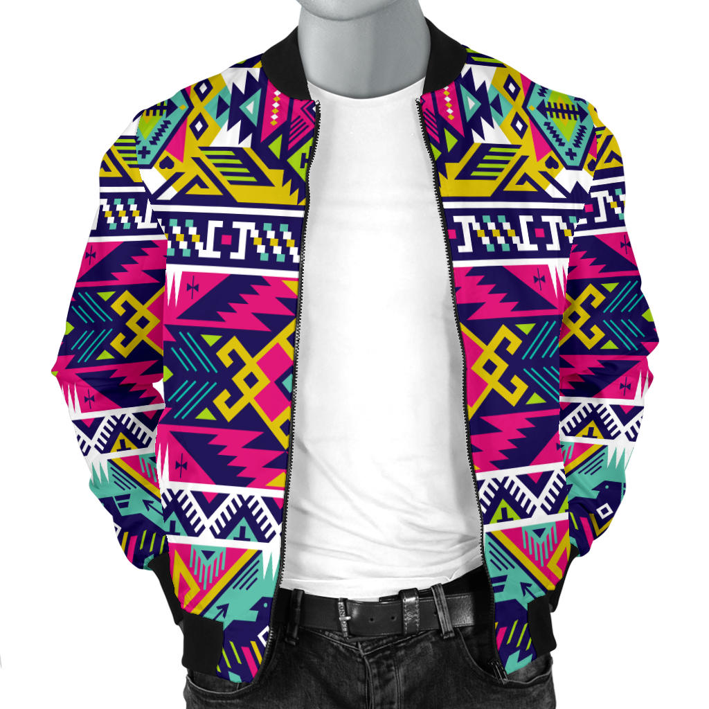 Indian Navajo Color Themed Design Print Men Bomber Jacket