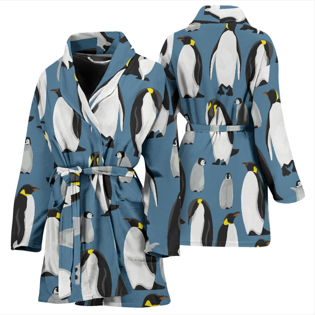 Penguin Pattern Print Design A03 Women Bathrobe
