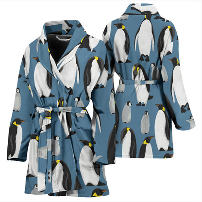 Penguin Pattern Print Design A03 Women Bathrobe