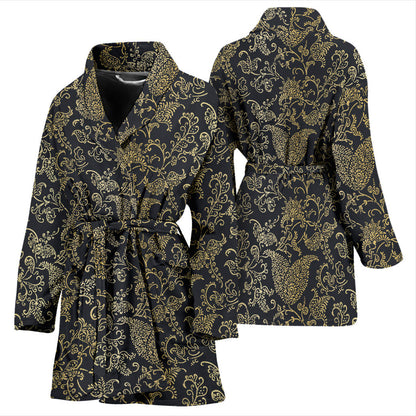 Brocade Pattern Print Design 04 Women Bathrobe