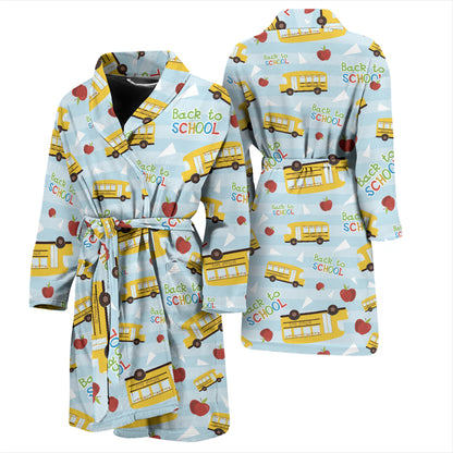 School Bus Back To School Print Design LKS303 Men Bathrobe
